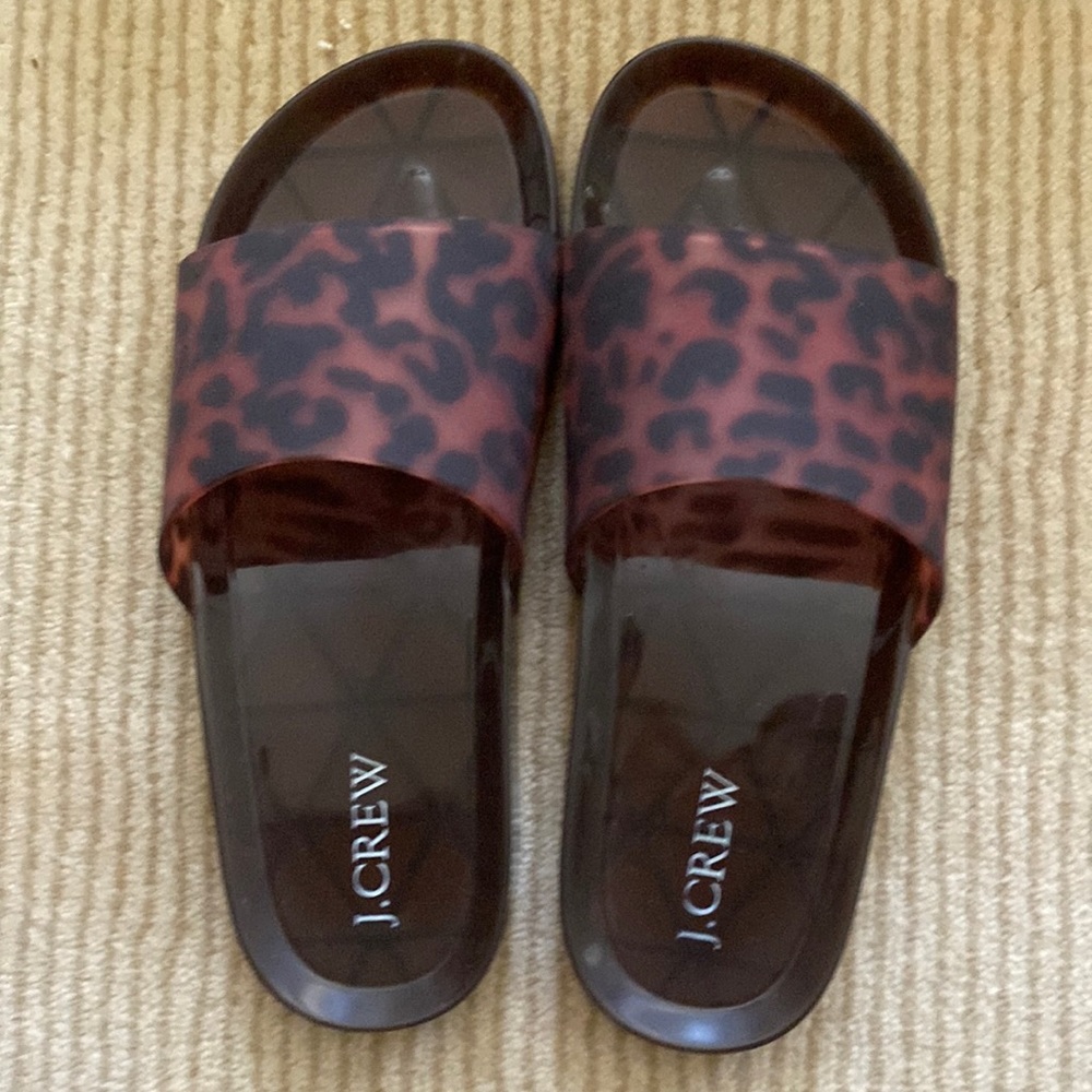 J.Crew animal print jelly sandal-slides